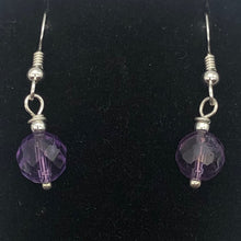 Load image into Gallery viewer, Royal Natural Untreated 8mm Faceted Amethyst Solid Sterling Silver Earrings
