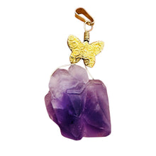 Load image into Gallery viewer, Amethyst Natural Crystal 14K Gold Filled Pendant | 1 1/2&quot; Long | Purple |
