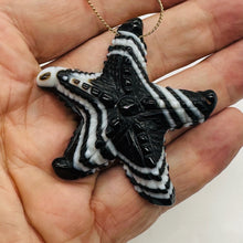 Load image into Gallery viewer, Stunning! Carved Sardonyx Starfish Large Pendant Bead | 58x55x10mm |
