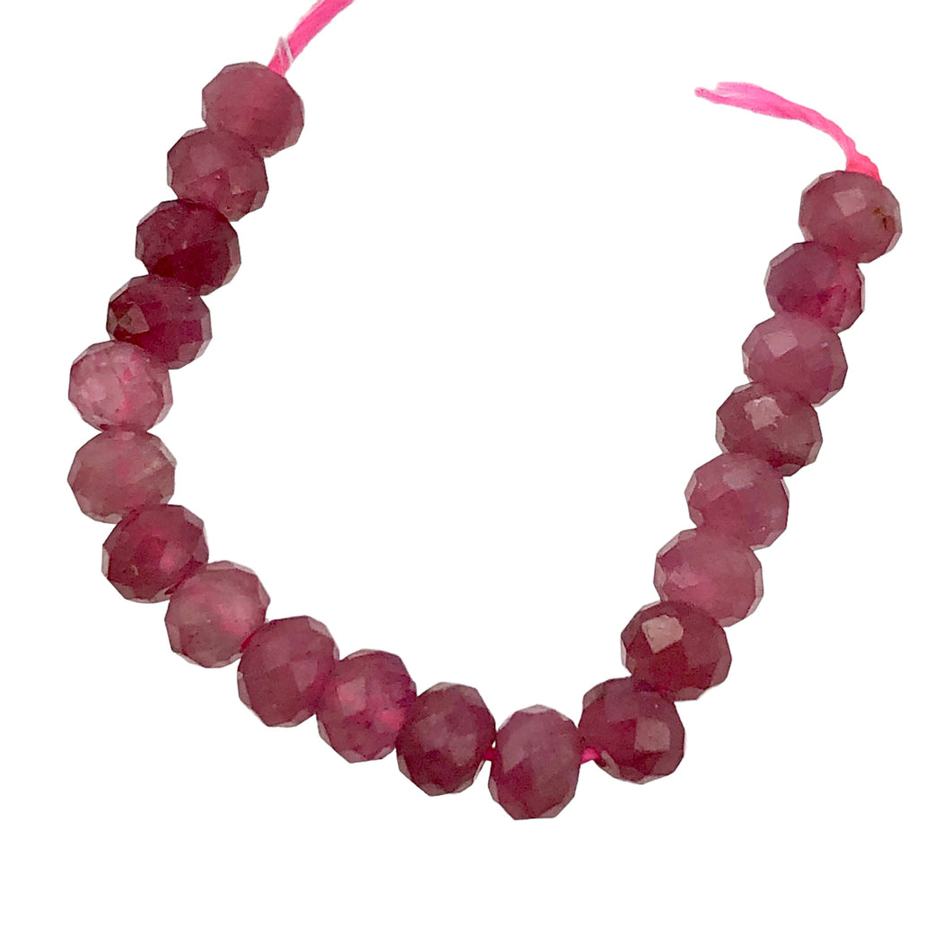 Tourmaline Faceted Roundel Beads | 4x3mm | Pink | 20 Bead(s)