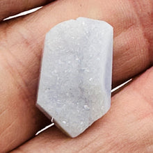 Load image into Gallery viewer, Chalcedony Druzy 17ct Designer Cut Pendant Bead | 22x13x9mm | Blue | 1 Bead |
