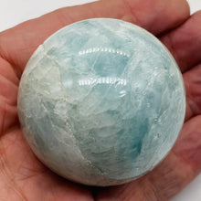 Load image into Gallery viewer, Aquamarine Sphere 213g (7.5oz) | 51mm (2.1&quot;) | Aqua White | 1 Display Specimen |
