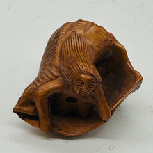 Load image into Gallery viewer, Mermaid in a Nautilus Shell Signed Netsuke Bead | 25x21x14mm | Brown
