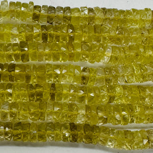 Citrine from Brazil Faceted Rondelle 8* Strand | 6x2mm | Yellow | 85 Beads |