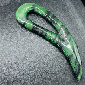 Ruby Zoisite Comma Pendant Bead | 94x28x6mm | Green Red | 1 Pendant Bead |