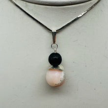 Load image into Gallery viewer, Black Stone Africa Pink Peruvian Opal Sterling Silver Pendant Handmade USA
