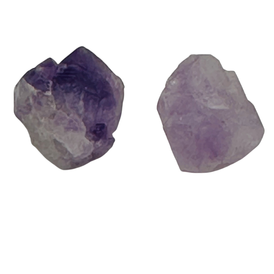 Amethyst Natural Crystals Parcel | 21x18x15 and 21x18x14mm | Purple | 2 Beads |