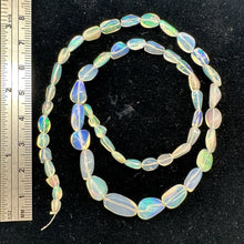Load image into Gallery viewer, Opal AAA Fire Blue, Green, Pink Oval Bead Strand | 8&quot; Long | Clear | 52 Beads |
