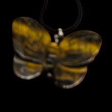 Load image into Gallery viewer, Tiger Eye Stone Butterfly Pendant | 1&quot; Long | Bronze | 1 Pendant Necklace |
