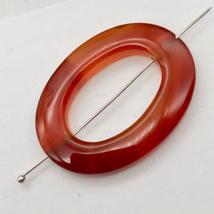 So Hot! 1 Carnelian Agate Oval Picture Frame Bead 8940