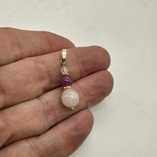 Load image into Gallery viewer, Kunzite Ruby Precious Stone 14K Gold Filled Pendant Necklace | 1 1/4 inch long|

