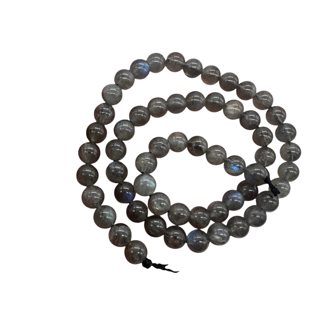 Labradorite AAA Round Bead Strand | 6mm | Gray, Red, Blue Flash | 59/60 Beads |