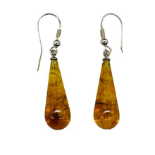 Load image into Gallery viewer, Amber Long Teardrop Dangle Earrings | 1 1/2" Long | Amber | 1 Pair Earrings |
