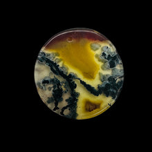 Load image into Gallery viewer, Limbcast Moss Agate Disc Pendant Bead | 34x2mm | Orange, White | 1 Bead |
