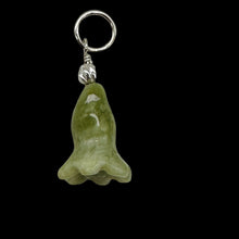 Load image into Gallery viewer, Jade Lily Flower Sterling Silver Pendant | Green | 1&quot; Long |
