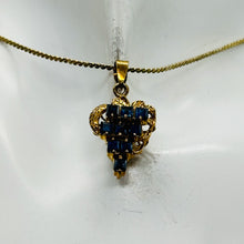 Load image into Gallery viewer, Sapphire Gemstone Vermeil Pendant Necklace | Blue | 1 inch long | 1 Pendant |
