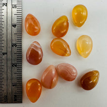 Load image into Gallery viewer, Botswana Agate Briolette Beads 10 Orange Pink Gemstone 12mm Jewelry Making
