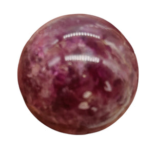 Lepidolite Purple Mica 138g Sphere | 1 3/4 in | Purple, White | 1 Specimen |