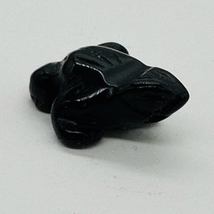 Charming Onyx Stone Frog Animal Beads Figurine | Black| | 20x18x9.5mm | Black