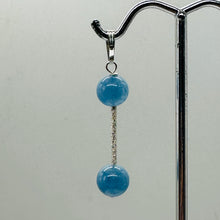 Load image into Gallery viewer, Aquamarine Dangle Drop Sterling Silver Pendant | 1 1/2" Long | Blue |
