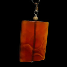 Load image into Gallery viewer, Carnelian Rectangle Cut Pendant | 2&quot; Long | 37x24mm (Carnelian) | Orange |
