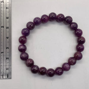 Ruby Round Bead Stretch Bracelet | 8mm | Red, Purple | 1 Bracelet |