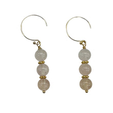 Load image into Gallery viewer, Morganite AA A Beads Rose Gold Earrings | 1" Long | 1 Pair |
