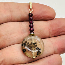 Load image into Gallery viewer, Gemmy Peruvian Opal w/Garnet 14K Gold Filled Pendant | Clear, Red |1 1/4&quot; Long |
