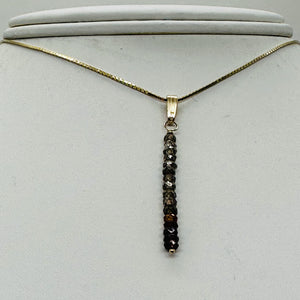 Sapphire Faceted Rondelle 14K Gold Filled Pendant|Red Orange Green| 1 1/2" Long|