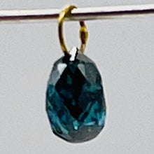 Load image into Gallery viewer, Diamond .35ct Briolette 14K Pendant | 4x3x3mm | Blue | 1 Pendant Bead |
