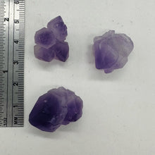 Load image into Gallery viewer, Amethyst Natural Crystals Bead Parcel | 24x17x15 to 20x16x15mm| Purple| 3 Beads|
