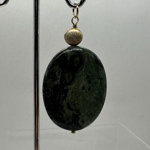 Exotic Kambaba Jasper Oval 14K Gold Filled Pendant | 2" Long | 1 Pendant |