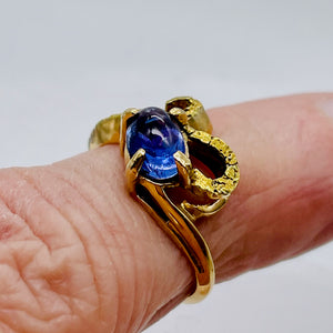 Tanzanite Oval Gemstone 14K Gold Ring | 1.25ct | Size 6 | Blue | 1 Ring |