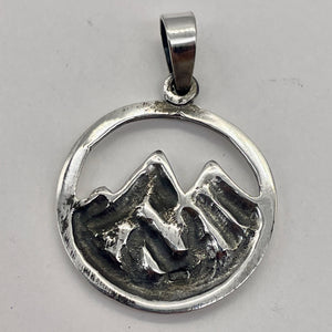Mountain Peaks Sterling Silver Charm | 1 1/4" Long | Silver | 1 Pendant |