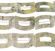 Load image into Gallery viewer, 3 Picture Frame Green Prehnite Buckle Beads 10461
