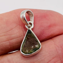 Load image into Gallery viewer, Moldavite 8.22ct Sterling Silver Triangle Pendant | 1&quot; Long | Green | 1 Pendant|
