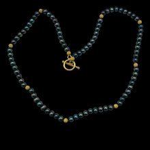 Load image into Gallery viewer, Dramatic Blue Rainbow Peacock Freshwater Pearl Sterling Silver 20" Necklace
