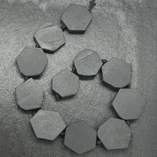 Load image into Gallery viewer, Black Stone - Africa Hexagon Bead Half Strand| 17x15x5mm| Black Matte| 11 Beads|
