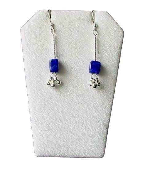 Spark Stardust Lapis Dangle Drop Silver Earrings 5697