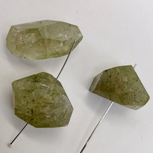 Rutilated Quartz Incredible Centerpiece Beads | 32x13mm to 27x18mm | 3 Beads |