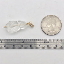 Load image into Gallery viewer, Hand Carved Quartz Female Laughing Buddha Pendant with 14K Gold Findings|1 3/4"|
