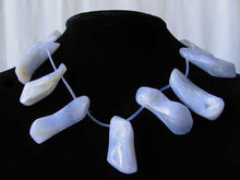 Load image into Gallery viewer, Natural Blue Chalcedony Bead Strand | 663cts | 32x15x13 to 50x16x12mm| 14 Beads|
