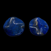 Load image into Gallery viewer, Rare Natural, Untreated Lapis Lazuli Carved Wavy Disc Beads | 24x4.5mm| 2 Beads|
