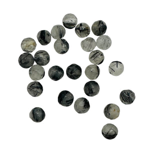 Shine! Natural Untreated Tourmalated Quartz Faceted Round Bead Strand | 6 mm |