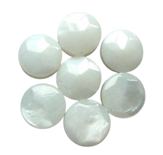 Mississippi White Ebony Shell 7 Coin 8x4mm Beads