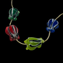 Load image into Gallery viewer, Frog Lampwork Glass Jumping Frog Beads | 17x12x9mm | Multi-Color | 4 Beads
