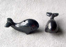 Load image into Gallery viewer, Carved Animals Hematite Whale Beads
