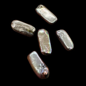 5 Glamour Platinum FW Rectangle Coin Pearls 9935