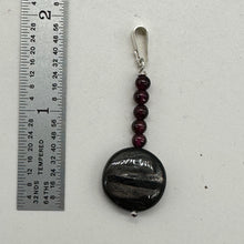 Load image into Gallery viewer, Rhodolite Garnet and Hypersthene Sterling Silver Pendant | 1 3/4 inches long |
