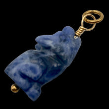 Load image into Gallery viewer, New Moon! Sodalite Wolf Coyote 14Kgf Pendant
